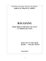 Lý thuyết xác suất thông kê và toán Giáo trình dành cho sinh viên ngành Tiểu học
