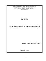 Tâm lý học Thể dục thể thao dành cho Sinh viên