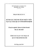 Đánh giá thành tích nhân viên tại Cục Hải quan tỉnh Bình Địn