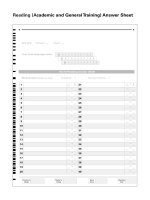 IELTS reading answer sheet 