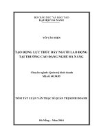 Tạo động lực thúc đẩy người lao động tại Trường Cao đẳng Nghề Đà Nẵng