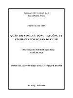 Quản trị vốn lưu động tại Công ty Cổ phần Khoáng sản ĐăkLă