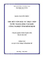 Thu hút vốn đầu tư trực tiếp nước ngoài (FDI) vào khu công nghiệp tỉnh Bình Định
