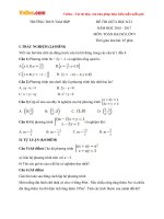 Đề thi giữa học kì 2 môn Toán lớp 9 trường THCS Tam Hợp, Vĩnh Phúc năm học 2016  2017 