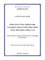 Tính toán công trình chịu tải trọng gió có tiết diện tròn thay đổi theo chiều cao