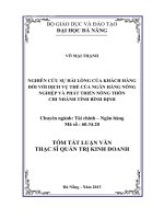 Nghiên cứu sự hài lòng của khách hàng đối với dịch vụ thẻ của Ngân hàng Nông nghiệp và Phát triển Nông thôn - Chi nhánh tỉnh Bình Địn