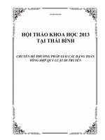 bồi dưỡng học sinh giỏi môn sinh học thpt chuyên đề PHƯƠNG PHÁP GIẢI các DẠNG TOÁN TỔNG hợp QUY LUẬT DI TRUYỀN 