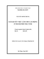 Giải quyết việc làm cho lao động ở thành phố Trà Vinh
