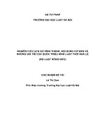Nghiên Cứu Lịch Sử Hình Thành, Nội Dung Cơ Bản Và Những Giá Trị Của Quốc Triều Hình Luật Thời Nhà Lê (Bộ Luật Hồng Đức)