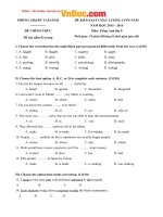 Đề thi giữa học kì 2 môn Tiếng anh lớp 9 Tam Đảo, Vĩnh Phúc năm học 2015  2016