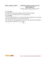 Đề thi học kì 2 môn Sinh học lớp 9 phòng GDĐT Tam Đảo, Vĩnh Phúc năm 2015  2016 