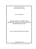 Giáo dục hành vi văn hóa vệ sinh cho trẻ mẫu giáo bé các trường mầm non thành phố Thái Nguyên (LV thạc sĩ)