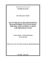 Quản trị quan hệ khách hàng doanh nghiệp tại Ngân hàng Thương mại Cổ phần Á Châu chi nhánh Đà Nẵn