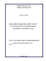 Hoạt động marketing trực tuyến và sự hài lòng của khách hàng tại công ty cổ phần vital 