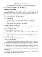 bồi dưỡng học sinh giỏi môn sinh học thpt chuyên đề một số vấn đề cơ bản về CÔNG NGHỆ GEN TRONG CHƯƠNG TRÌNH THPT 