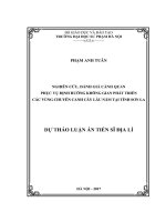 Nghiên cứu, đánh giá cảnh quan phục vụ định hướng không gian phát triển các vùng chuyên canh cây lâu năm tại tỉnh Sơn La (LA tiến sĩ)