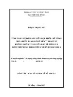 Tính toán hệ dầm sàn liên hợp thép - bê tông nhà nhiều tầng có kể đến tương tác không hoàn toàn giữa bản bê tông và dầm thép hình theo tiêu chuẩn Eurocode 4