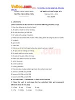 Đề thi giữa học kì 2 môn Tiếng anh lớp 9 Hồng Hải, Hải Dương năm học 2015  2016