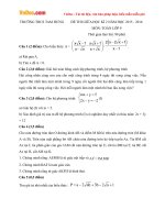 Đề thi giữa học kì 2 môn Toán lớp 9 trường THCS Tam Hưng, Hà Nội năm học 2015  2016 