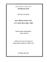 Đặc điểm ngôn ngữ của báo Hoa Học Tr