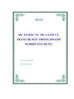 Dự án đầu tư mua sắm và trang bị máy trong doanh nghiệp xây dựng