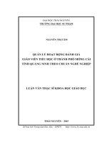 Quản lý hoạt động đánh giá giáo viên tiểu học ở thành phố Móng Cái, tỉnh Quảng Ninh theo Chuẩn nghề nghiệp (LV thạc sĩ)