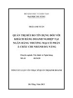 Quản trị rủi ro tín dụng đối với khách hàng doanh nghiệp tại Ngân hàng Thương mại Cổ phần Á Châu chi nhánh Đà Nẵng