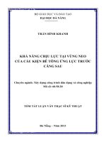 Khả năng chịu lực tại vùng neo của cấu kiện bê tông ứng lực trước căng sau