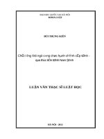 Luận văn chất lượng đội ngũ công chức hành chính cấp tỉnh   qua thực tiễn tỉnh nam định 