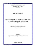 Quản trị quan hệ khách hàng tại Siêu thị Quảng Ngãi