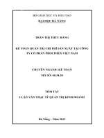 Kế toán quản trị chi phí sản xuất tại Công ty Cổ phần Procimex Việt Nam