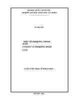 Luận văn một số phương trình hàm cơ bản và phương pháp giải 