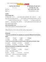 Đề thi giữa học kì 2 môn Tiếng anh lớp 9 Yên Mỹ năm học 2015  2016