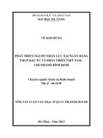 Phát triển nguồn nhân lực tại Ngân hàng TMCP Đầu tư và Phát triển Việt Nam - Chi nhánh Bình Định