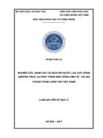 Nghiên cứu, đánh giá tài nguyên nước lưu vực sông srêpôk phục vụ phát triển bền vững kinh tế   xã hội (thuộc phần lãnh thổ việt nam