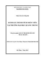 Đánh giá thành tích nhân viên tại Trường Đại học Quang Trung