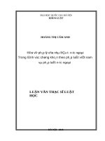 Luận văn địa vị pháp lý của nhà đầu tư nước ngoài trong lĩnh vực chứng khoán theo pháp luật việt nam và pháp luật nước ngoài 