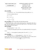 Đề thi giữa học kì 2 môn Toán lớp 9 phòng GDĐT Bình Giang năm 2014  2015