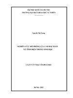 Luận văn nghiên cứu mô phỏng của 1 số bài toán về tĩnh điện trong sinh học