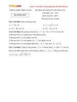Đề thi giữa học kì 2 môn Toán đại số lớp 9 Phòng GDĐT Bình Giang, Hải Dương năm học 2015  2016 