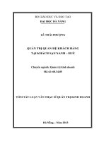 Quản trị quan hệ khách hàng tại Khách sạn Xanh - Huế