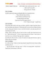 Đề thi học sinh giỏi môn Ngữ văn lớp 9 Phòng GDĐT Tĩnh Gia, Thanh Hóa năm học 2016  2017 