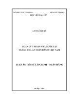 QUẢN LÝ TÀI SẢN NHÀ NƯỚC TẠI NGÀNH TOÀ ÁN NHÂN DÂN Ở VIỆT NAM (LA TIẾN SĨ)