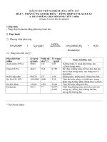 Báo cáo thí nghiệm hóa hữu cơ TỔNG hợp ETYLACETAT