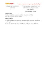 Đề thi HSG lớp 9 môn Văn tỉnh Phú Thọ năm học 2016  2017 