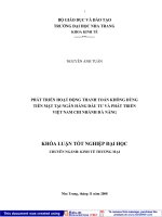 Phát triển hoạt động thanh toán không dùng tiền mặt tại ngân hàng đầu tư và phát triển việt nam chi nhánh đà nẵng