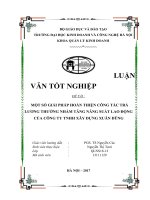 MỘT SỐ GIẢI PHÁP HOÀN THIỆN CÔNG TÁC TRẢ LƯƠNG THƯỞNG NHẰM TĂNG NĂNG SUẤT LAO ĐỘNG CỦA CÔNG TY TNHH XÂY DỰNG XUÂN DŨNG