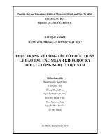 thực trạng về công tác tổ chức, quản lý đào tạo các ngành khoa học kỹ thuật – công nghệ ở việt nam 