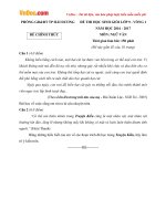 Đề thi học sinh giỏi môn Ngữ văn lớp 9 thành phố Hải Dương năm học 2016  2017 vòng 1