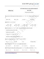 đề thi minh họa kì thi thpt quốc gia môn toán của bộ GDĐT năm 2017 ( có lời giải)(phần 12)